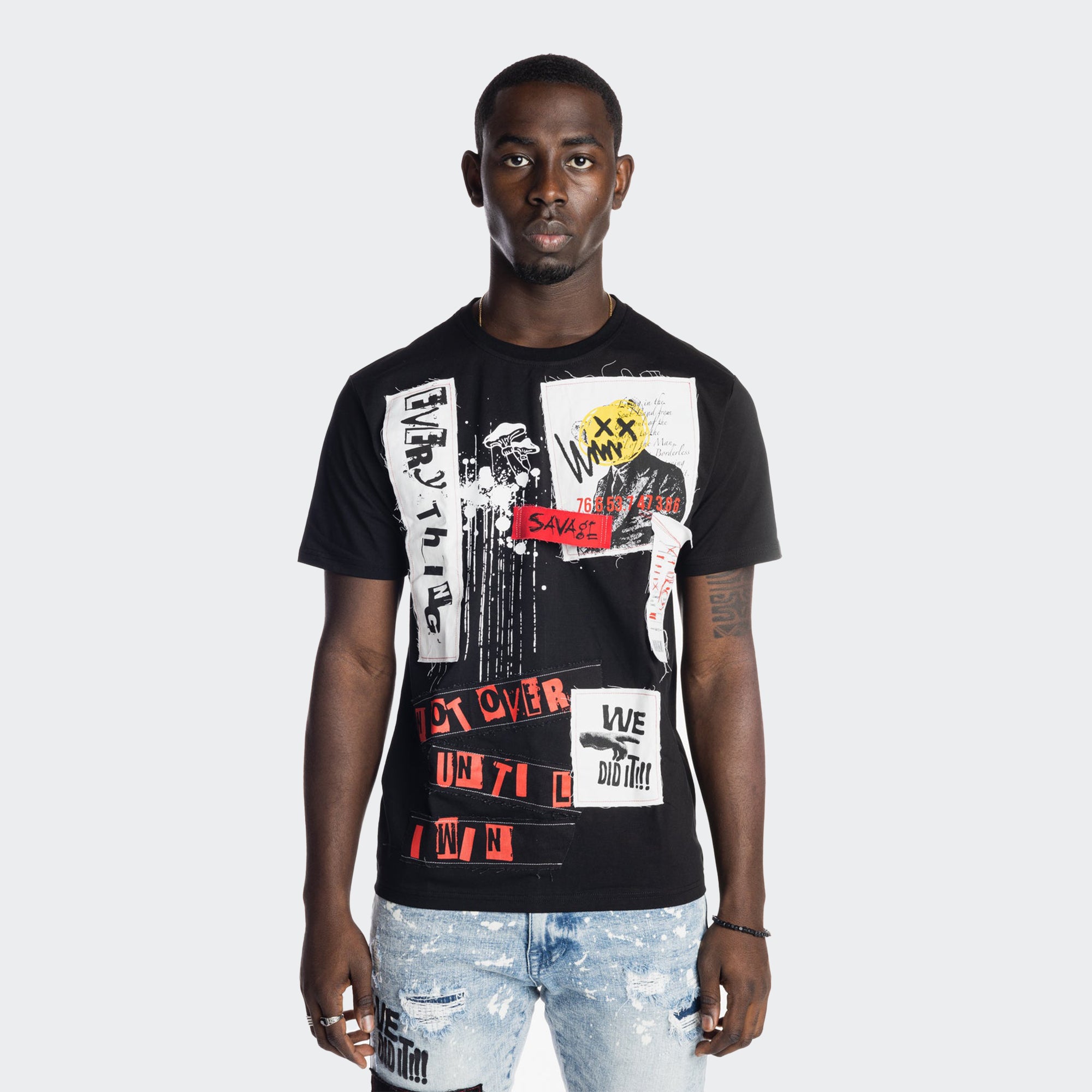 Men's Smoke Rise Graphic Patched Tee Black