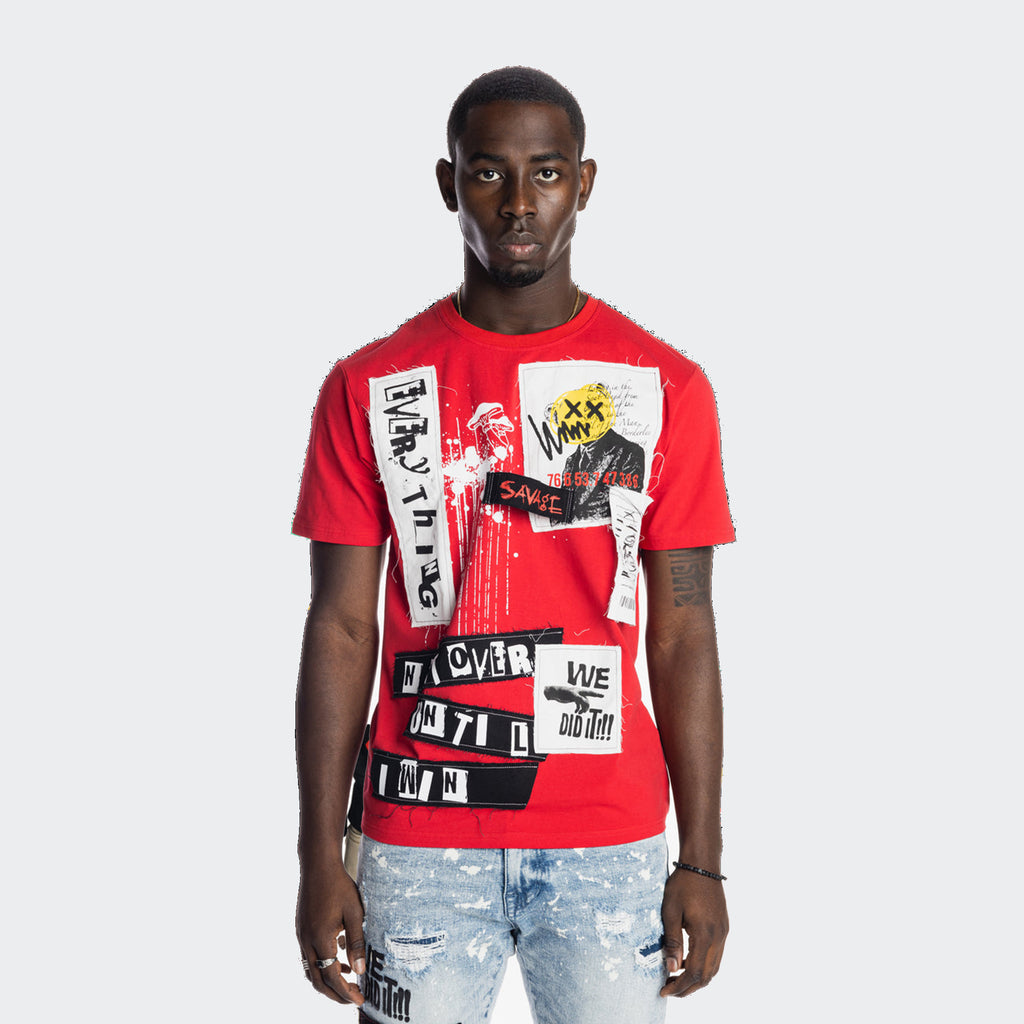 Men's Smoke Rise Graphic Patched Fashion Tee Red