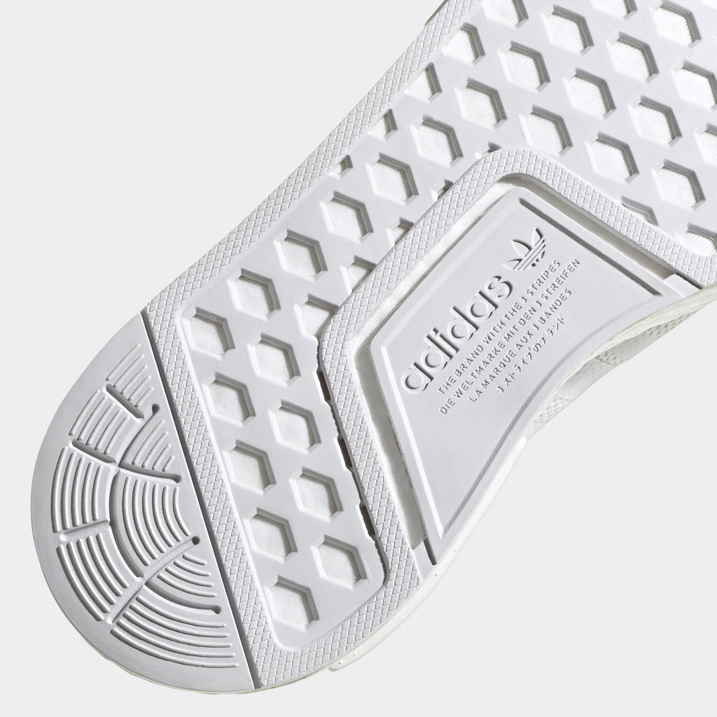 Kid's adidas Originals NMD_R1 Shoes White FW0432 | Chicago City Sports | detailed bottom view