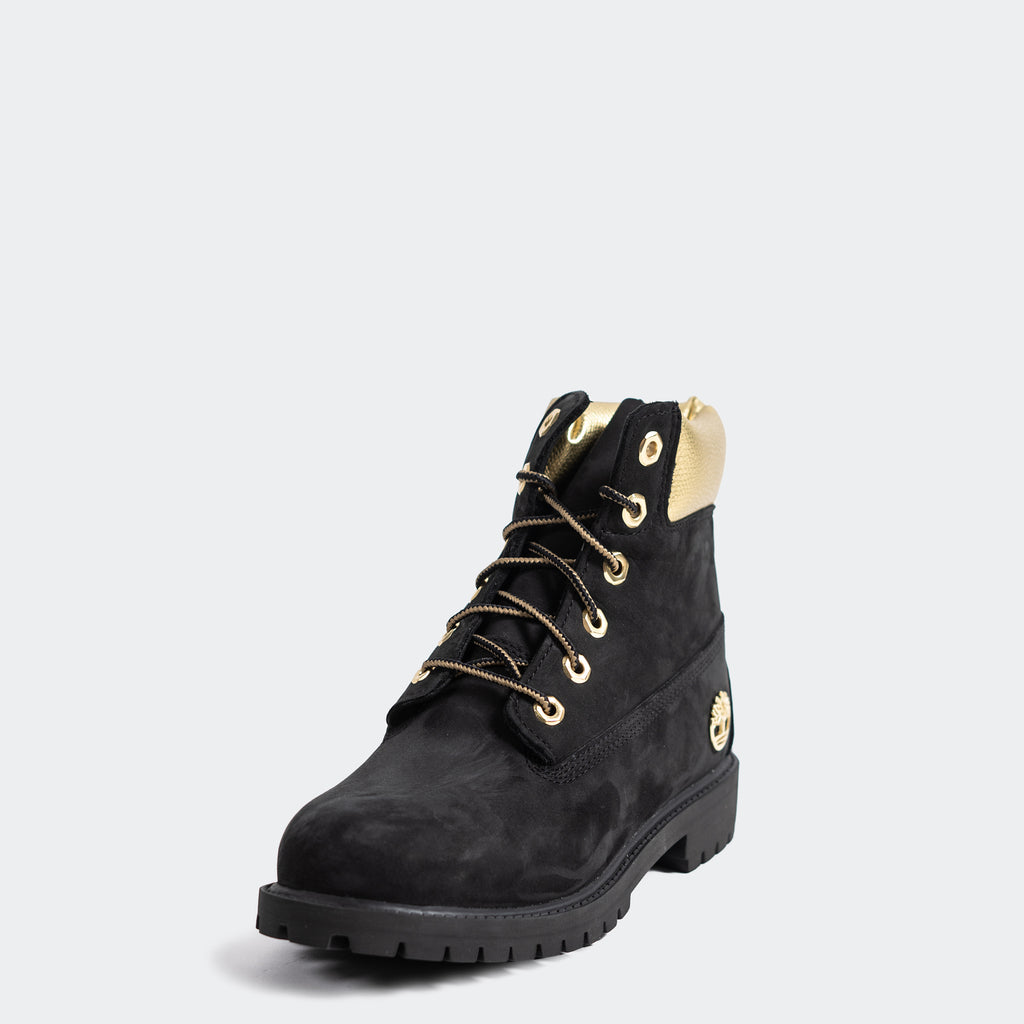 Kids Timberland Premium 6-Inch Waterproof Boots Black Gold
