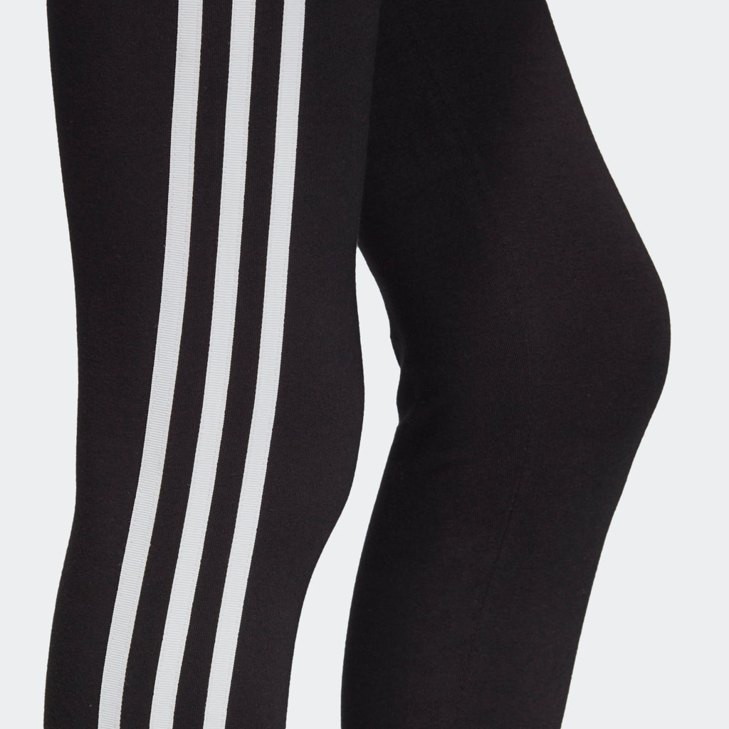 Kids' adidas 3-Stripes Leggings Black ED7820 | Chicago City Sports | 3-Stripes view on right leg