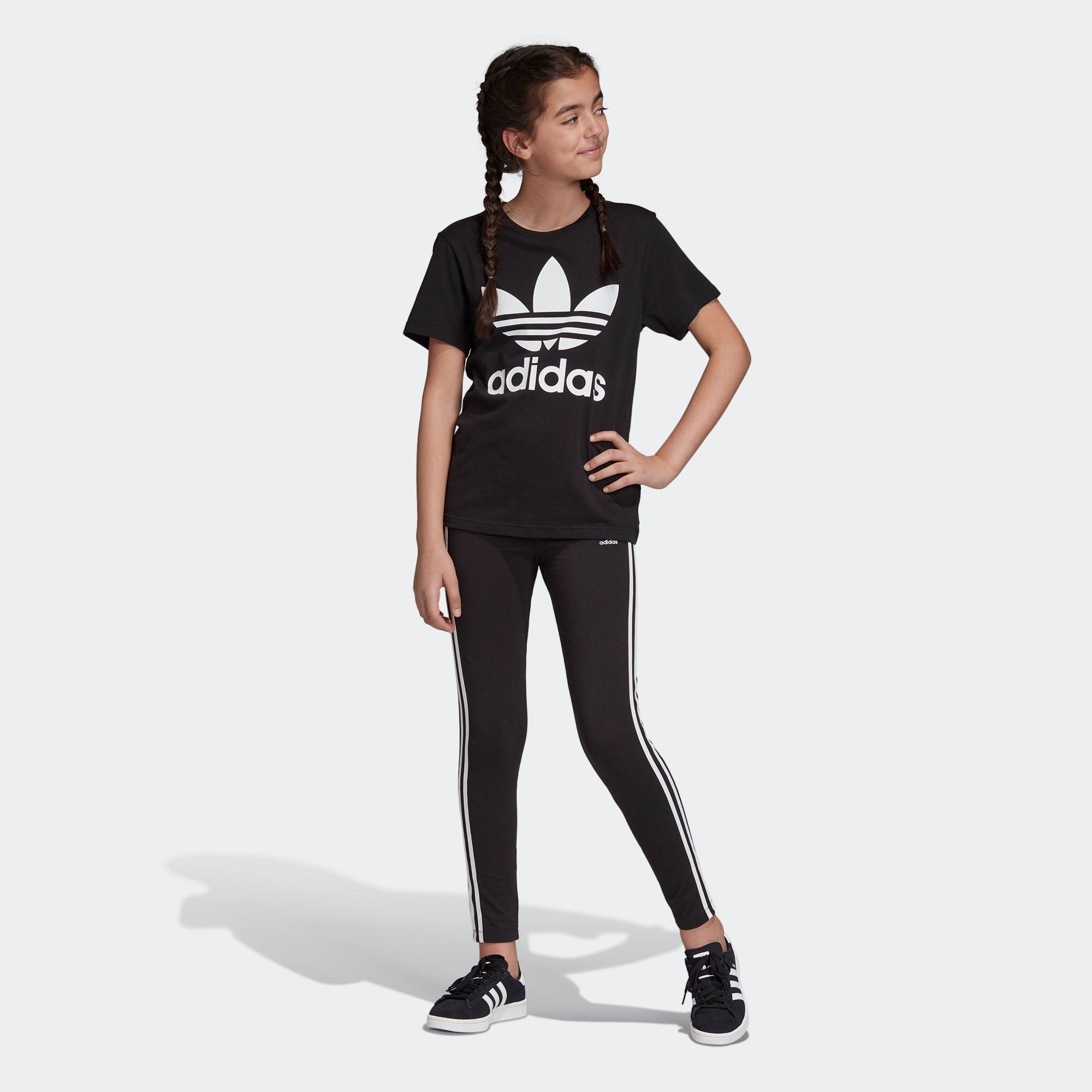 Kids' adidas Originals 3-Stripes Leggings Black