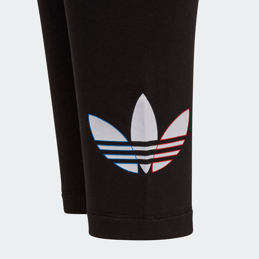 Kids' adidas Adicolor Leggings Black GN7477 | Chicago City Sports | ankle view