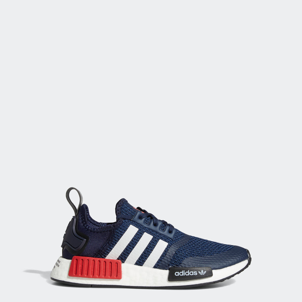 Kids' adidas NMD_R1 Shoes Collegiate Navy FV1693 | Chicago City Sports | side view