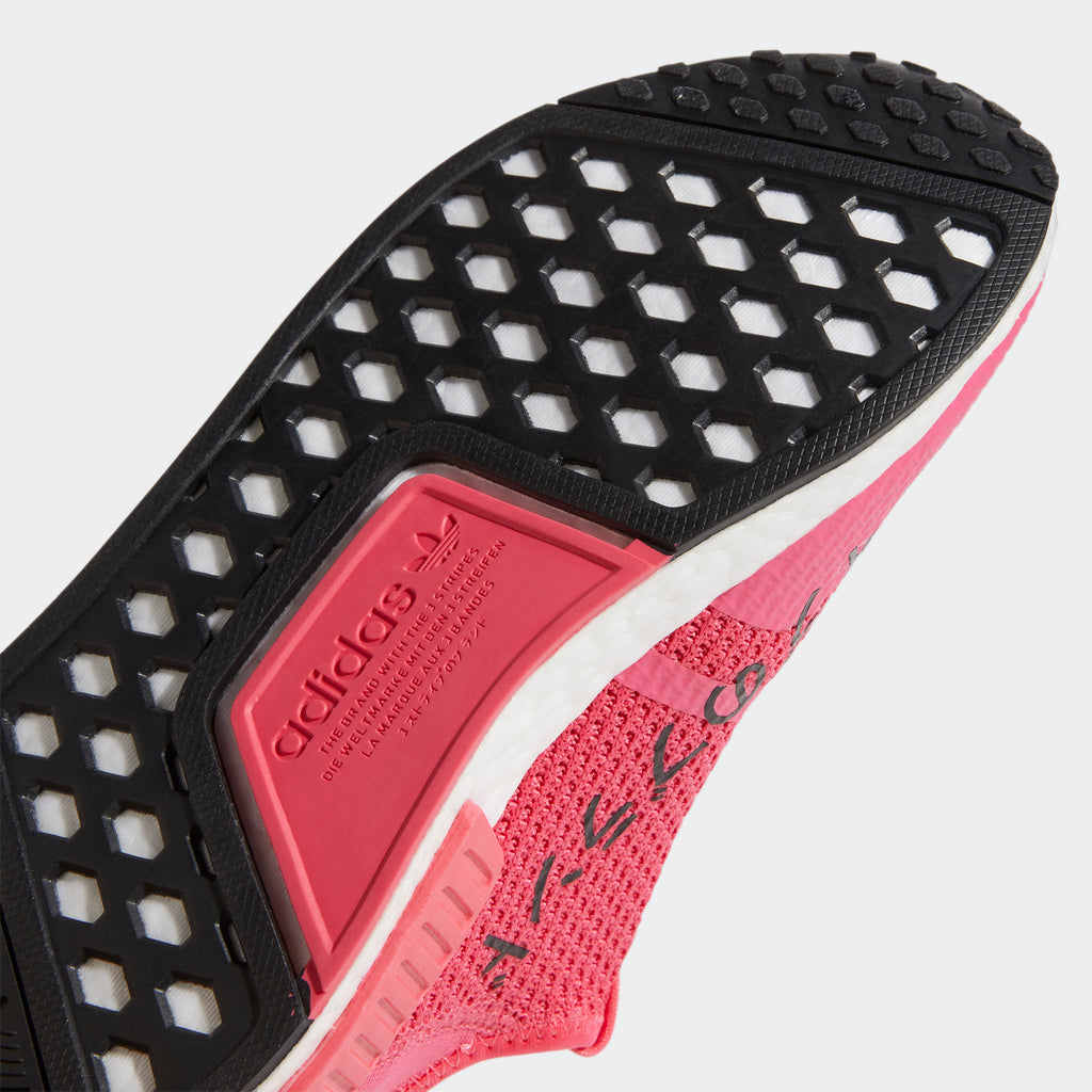 Kids' adidas NMD_R1 Shoes Super Pink FV1694 | Chicago City Sports | bottom view