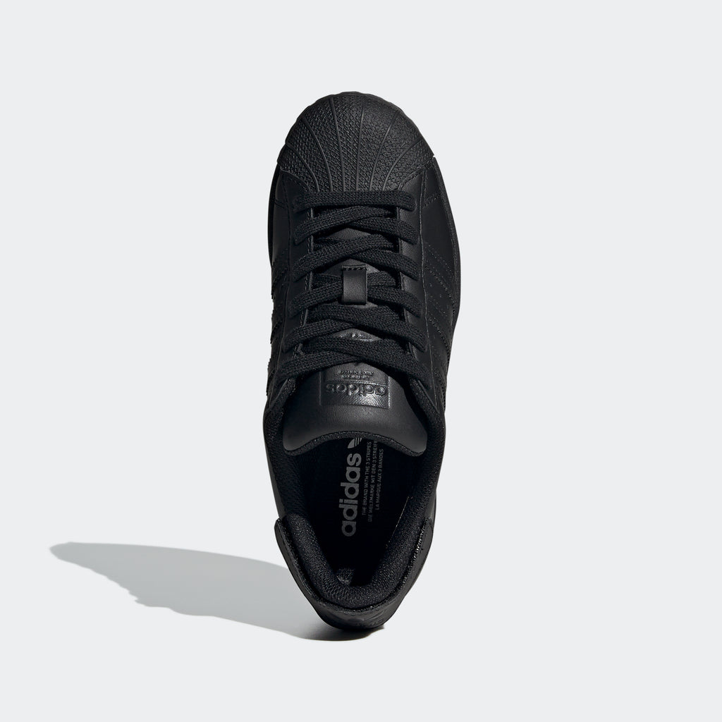 Kids' adidas Superstar Shoes Core Black FV3702 | Chicago City Sports | top view