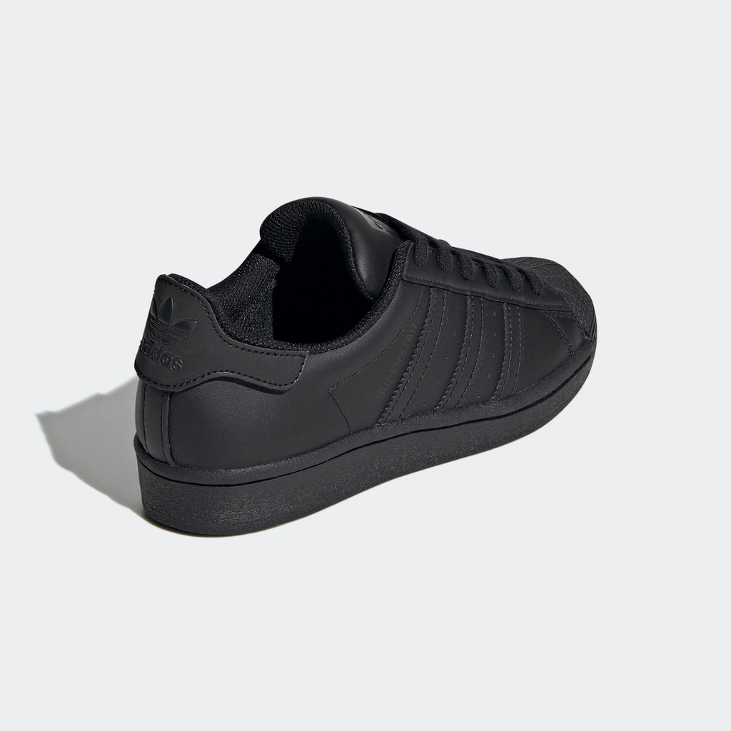 Kids' adidas Superstar Shoes Core Black FV3702 | Chicago City Sports | rear angled view