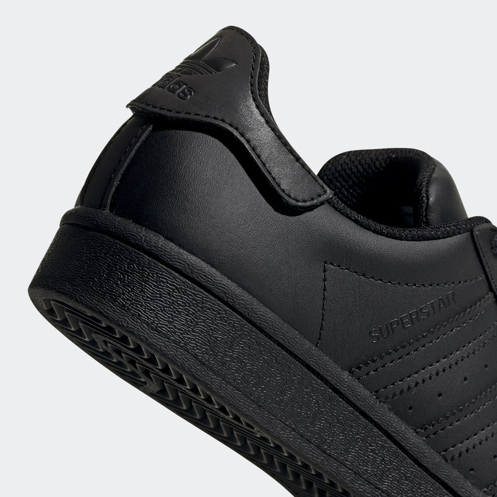 Kids' adidas Superstar Shoes Core Black FV3702 | Chicago City Sports | heel view