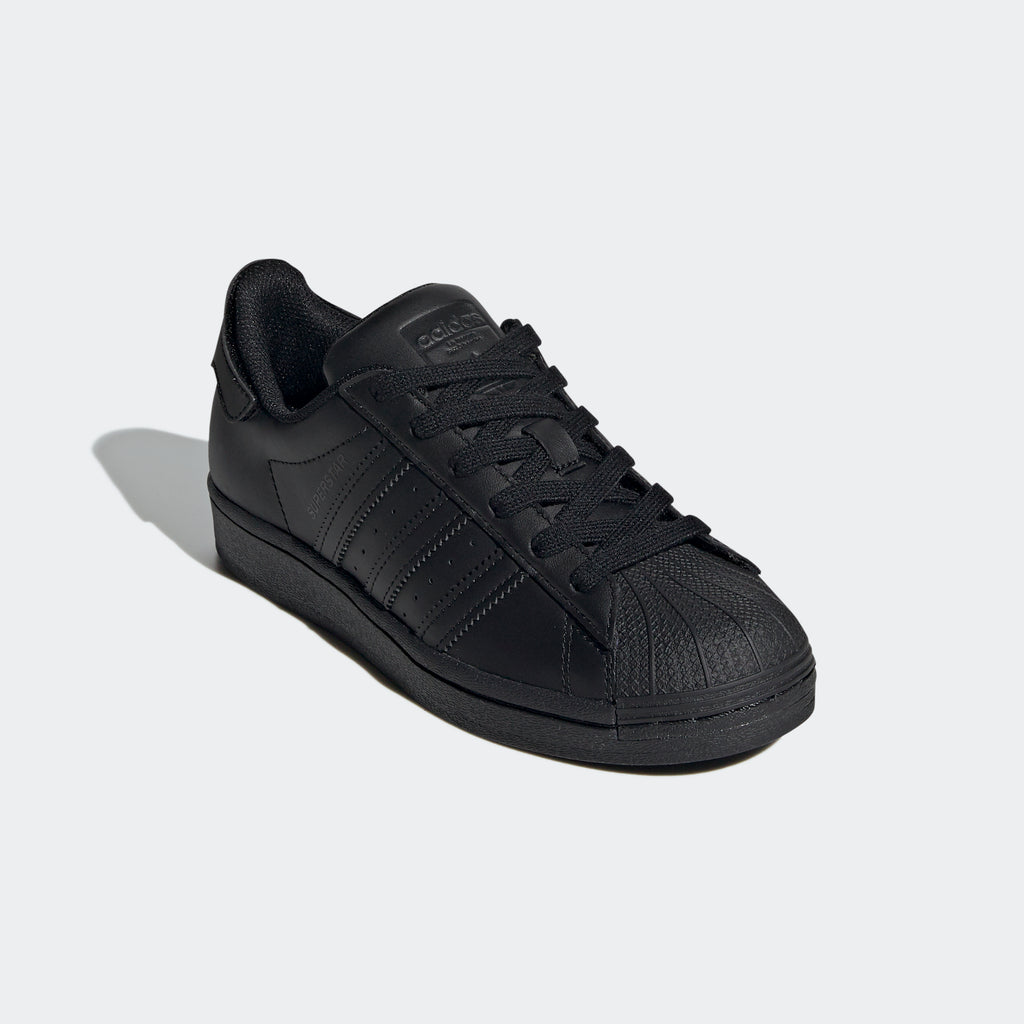 Kids' adidas Superstar Shoes Core Black FV3702 | Chicago City Sports | angled view