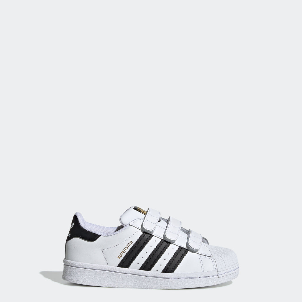 Little Kids' adidas Superstar Velcro Shoes White EF4838 | Chicago City Sports | side view