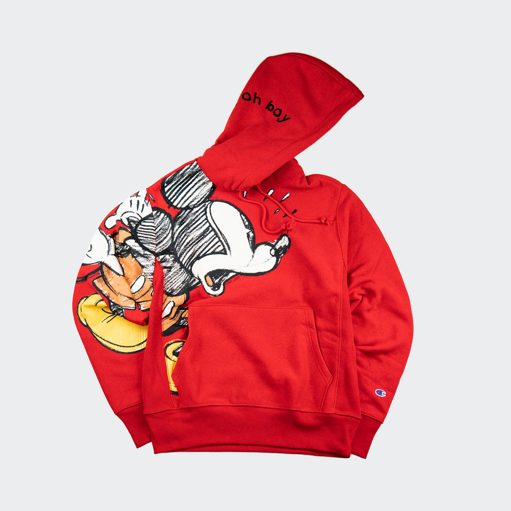 Men's Champion Reverse Weave Mickey Mouse Hoodie Red