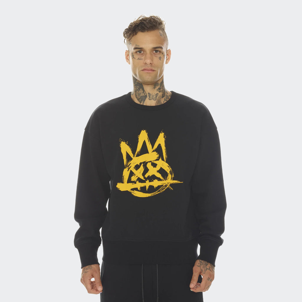 Men's Cult of Individuality Crewneck Fleece Black