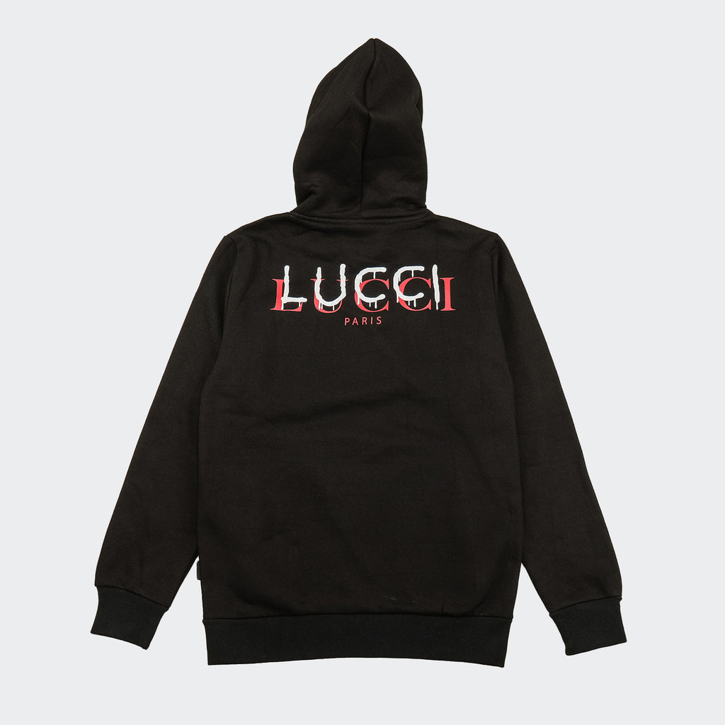 Men's LUCCI Boy With A Basket Of Money Hoodie Black