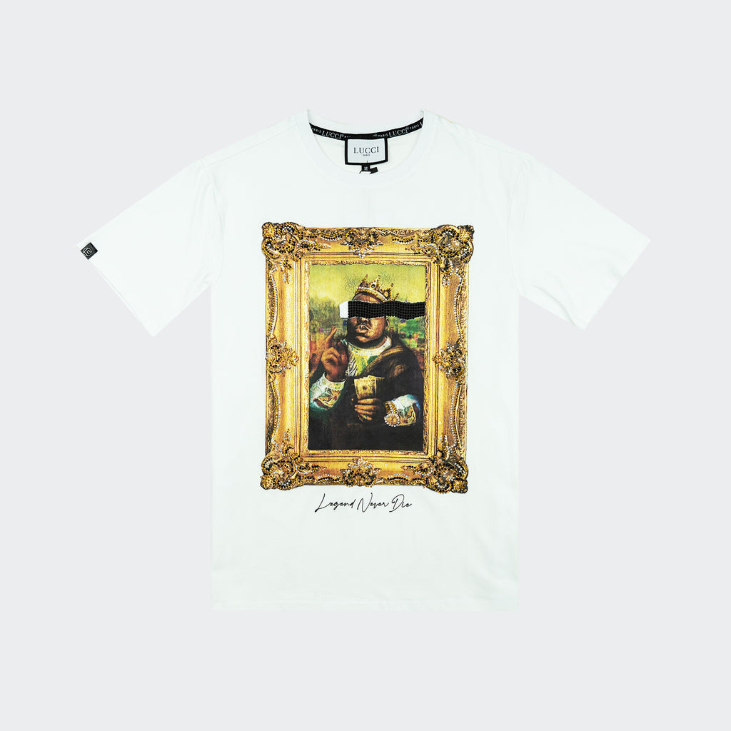 Men's LUCCI King Mona Lisa Legend Never Die T-Shirt White