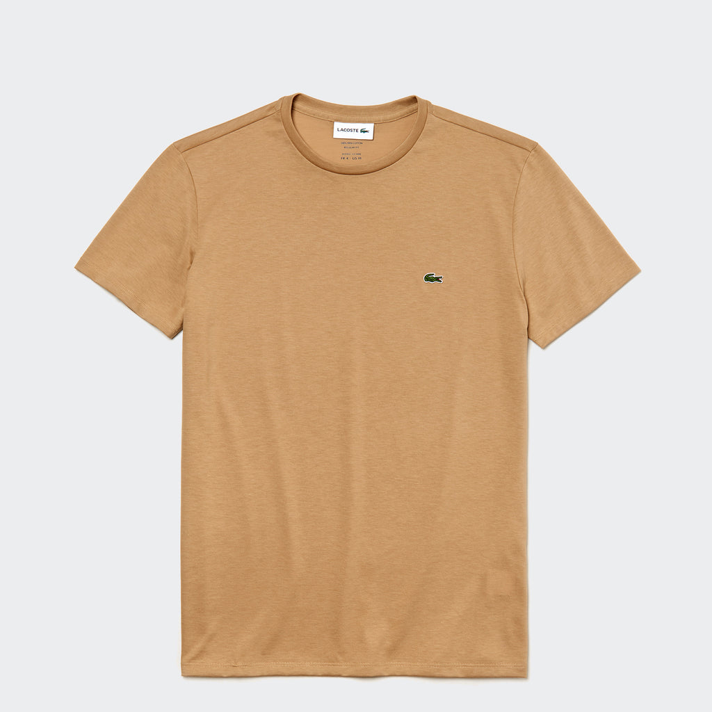 Lacoste Crew Cotton T-Shirt Beige TH670902S | Chicago City Sports | front view