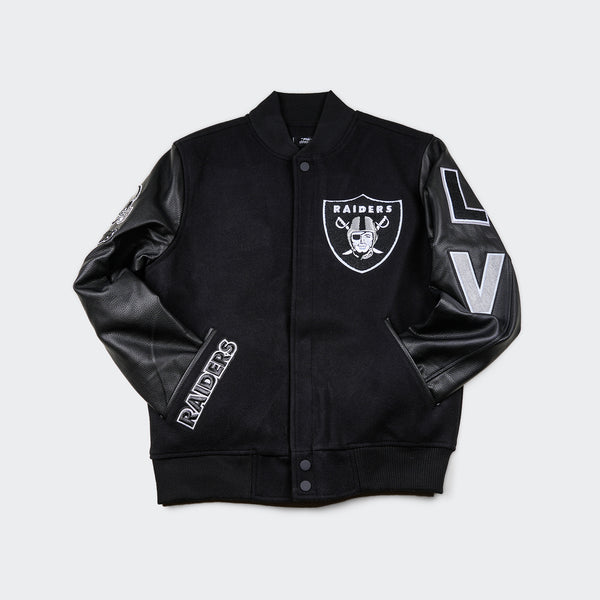 Las Vegas Raiders Pro Standard Championship Satin Full-Snap Varsity Jacket  - Black