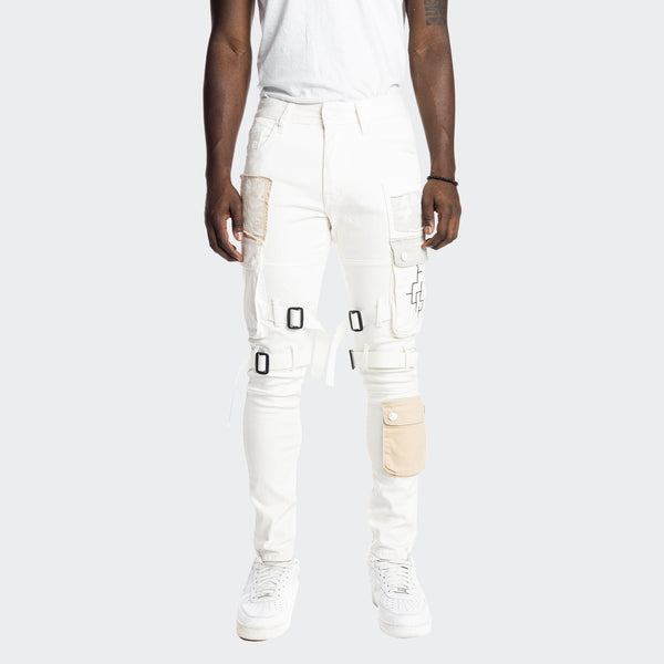 Multi-pocket twill pant