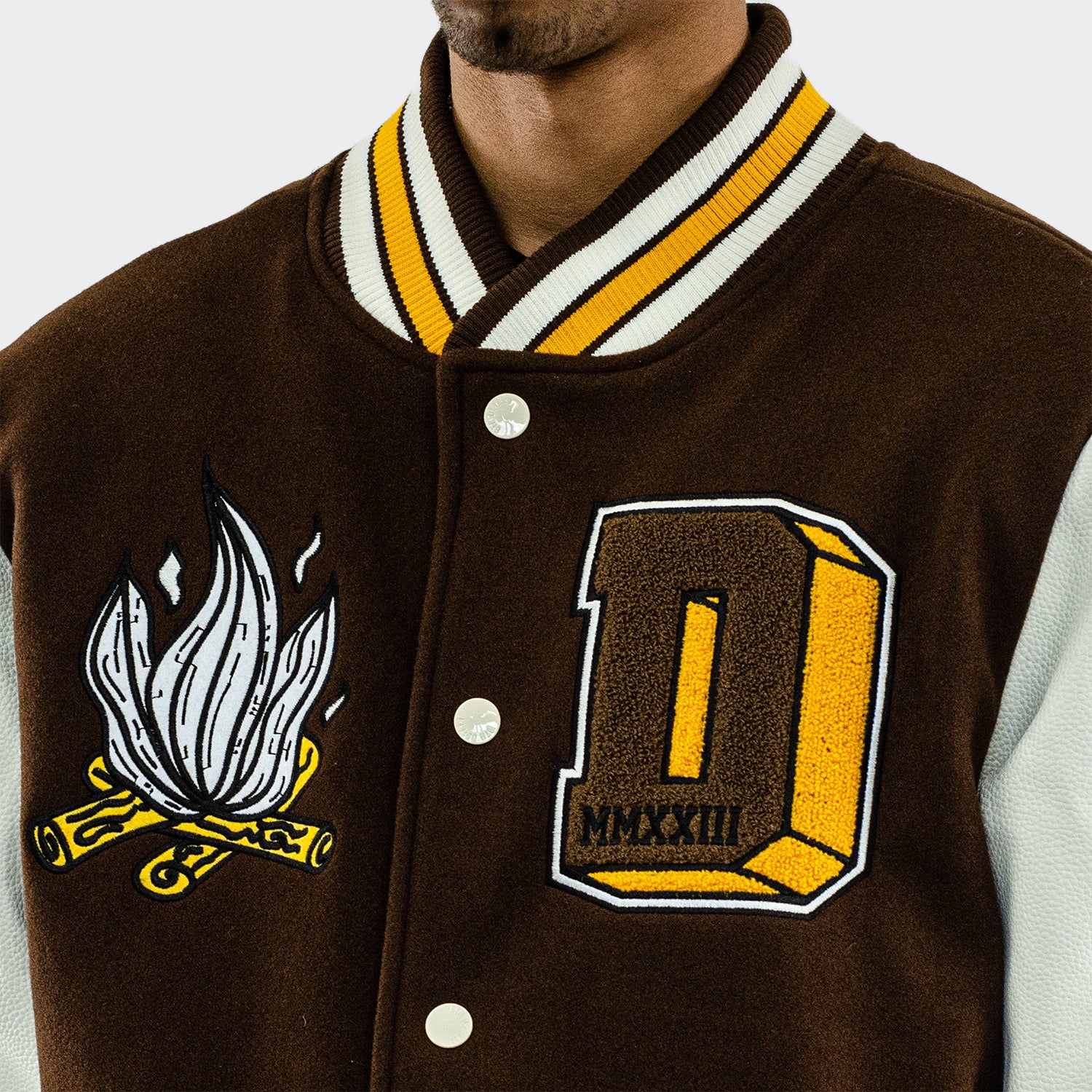 Tricolor Bouclé Tweed Varsity Jacket - Ready-to-Wear 1AC1W9