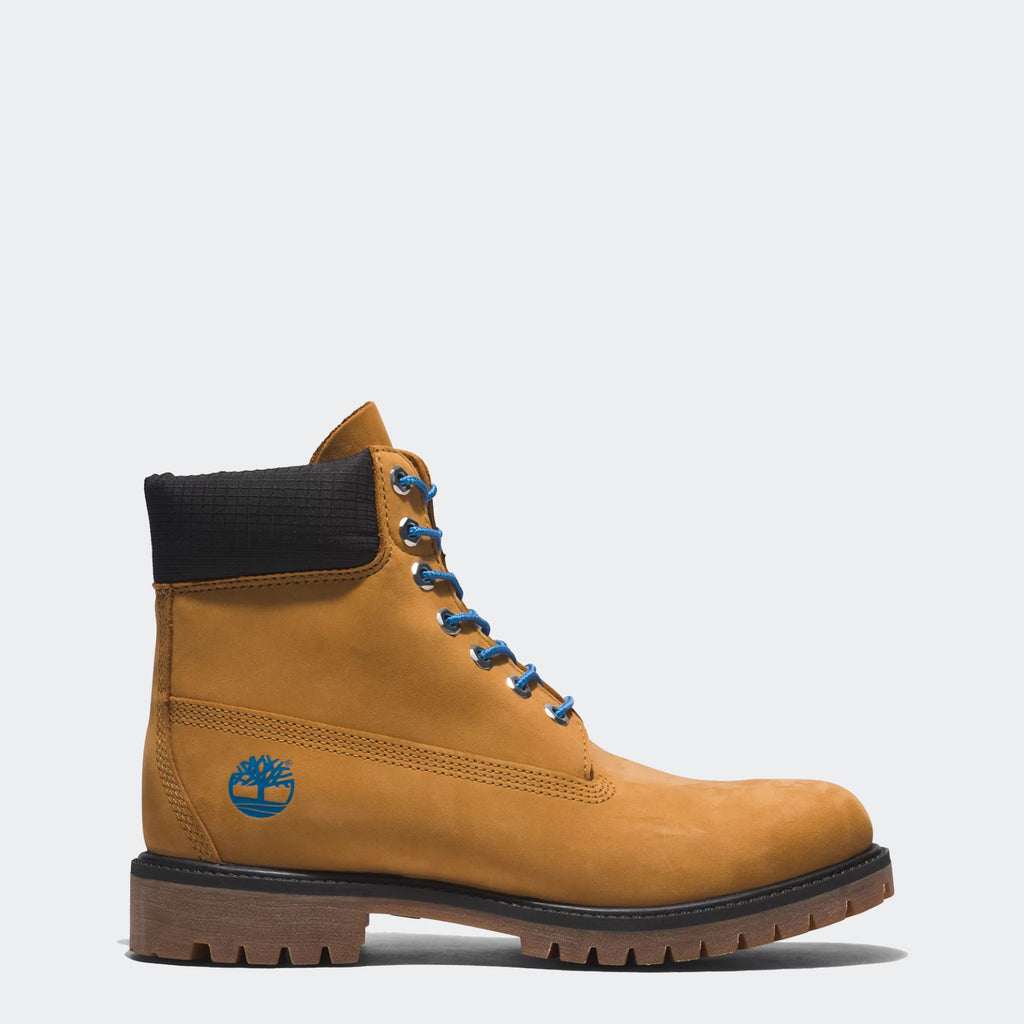 Men's Timberland Premium 6-Inch Waterproof Boots Wheat Nubuck Blue