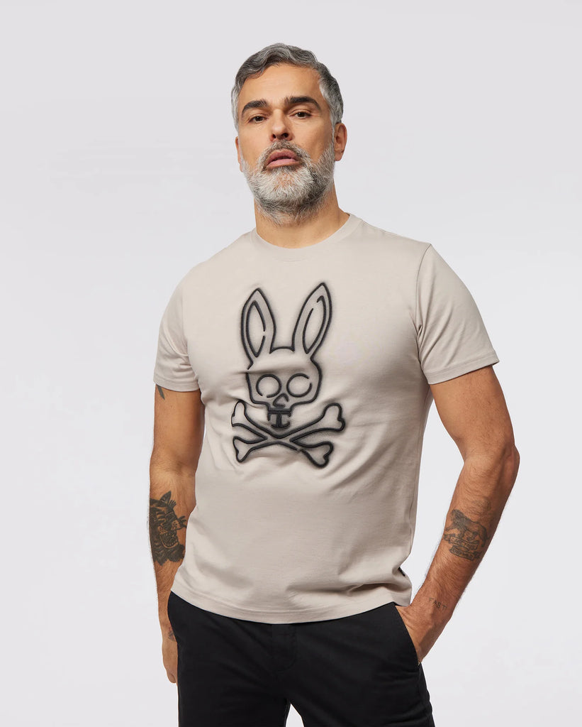 Men's Psycho Bunny Flavin Embroidered Graphic Tee Sandstone