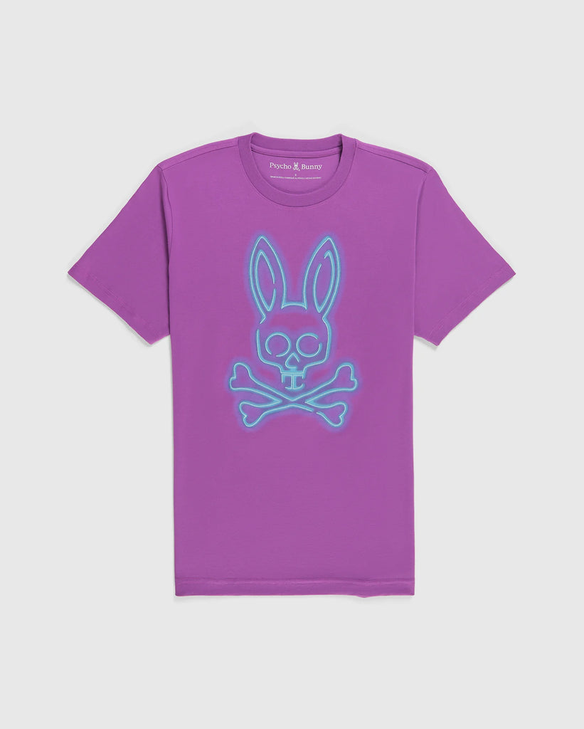 Men's Psycho Bunny Flavin Embroidered Graphic Tee Violet