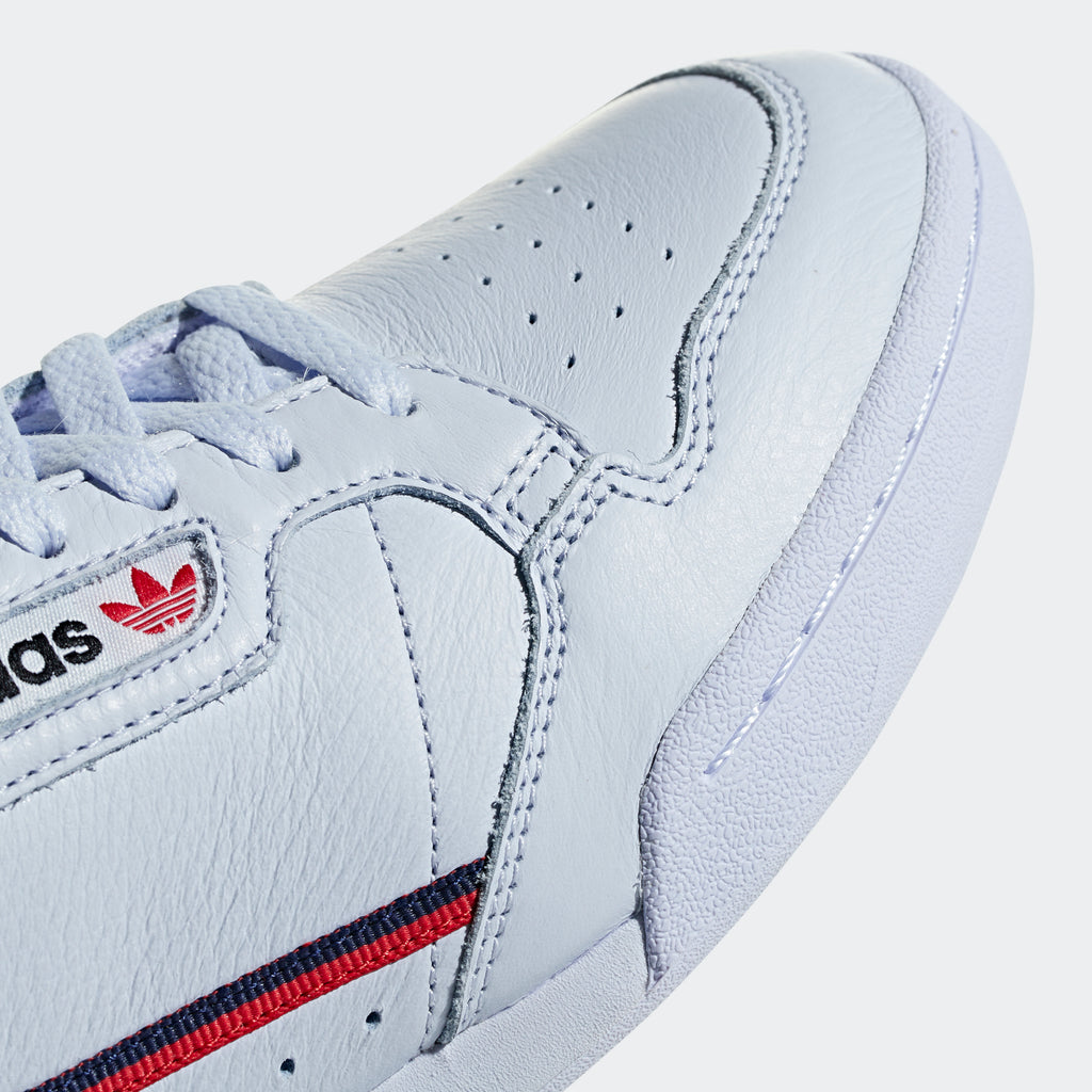 Men's adidas Continental 80 Shoes Aero Blue SKU B41673 | Chicago City Sports | close-up view of toe area