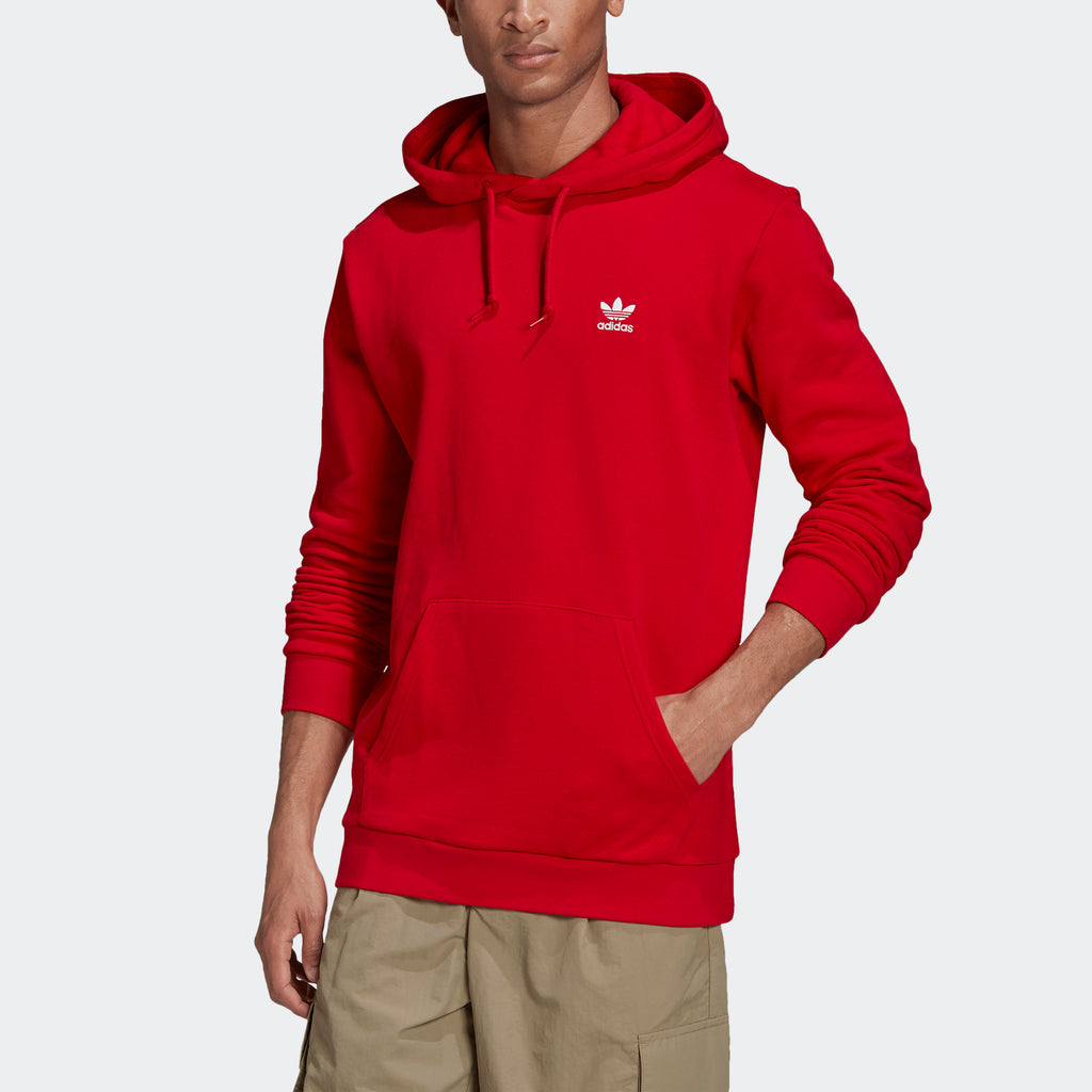 Men's adidas Trefoil Hoodie Scarlet Red GN3389 | Chicago City Sports | front view