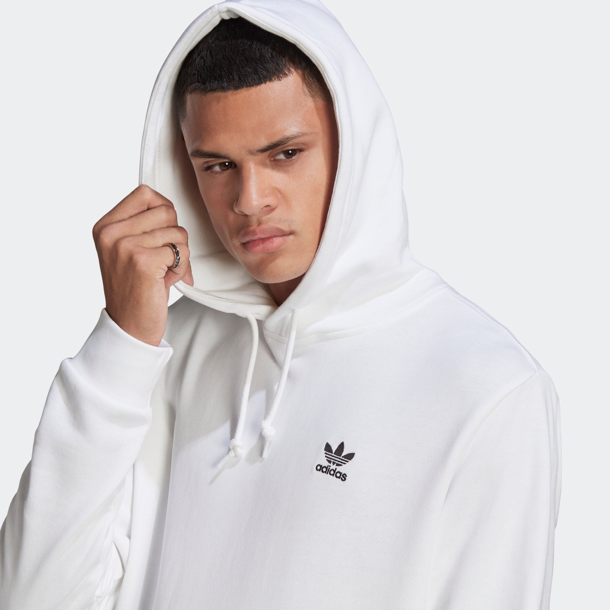 Men's adidas Essentials Trefoil Hoodie White XXS WHITE