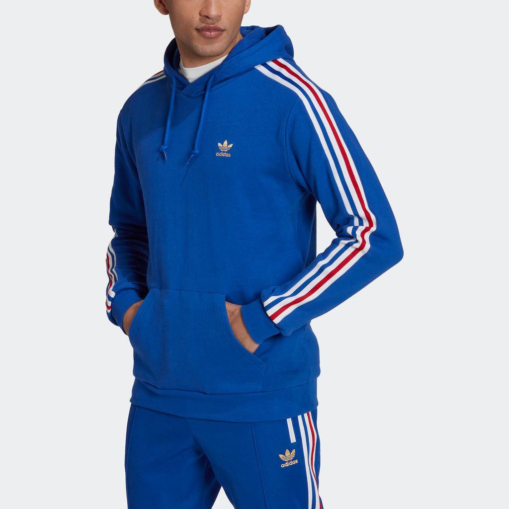 Men's adidas Originals 3-Stripes Hoodie Royal Blue