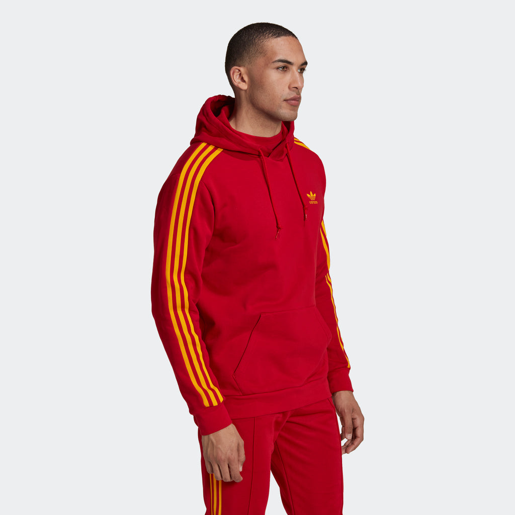 Men's adidas Originals 3-Stripes Hoodie Team Power Red