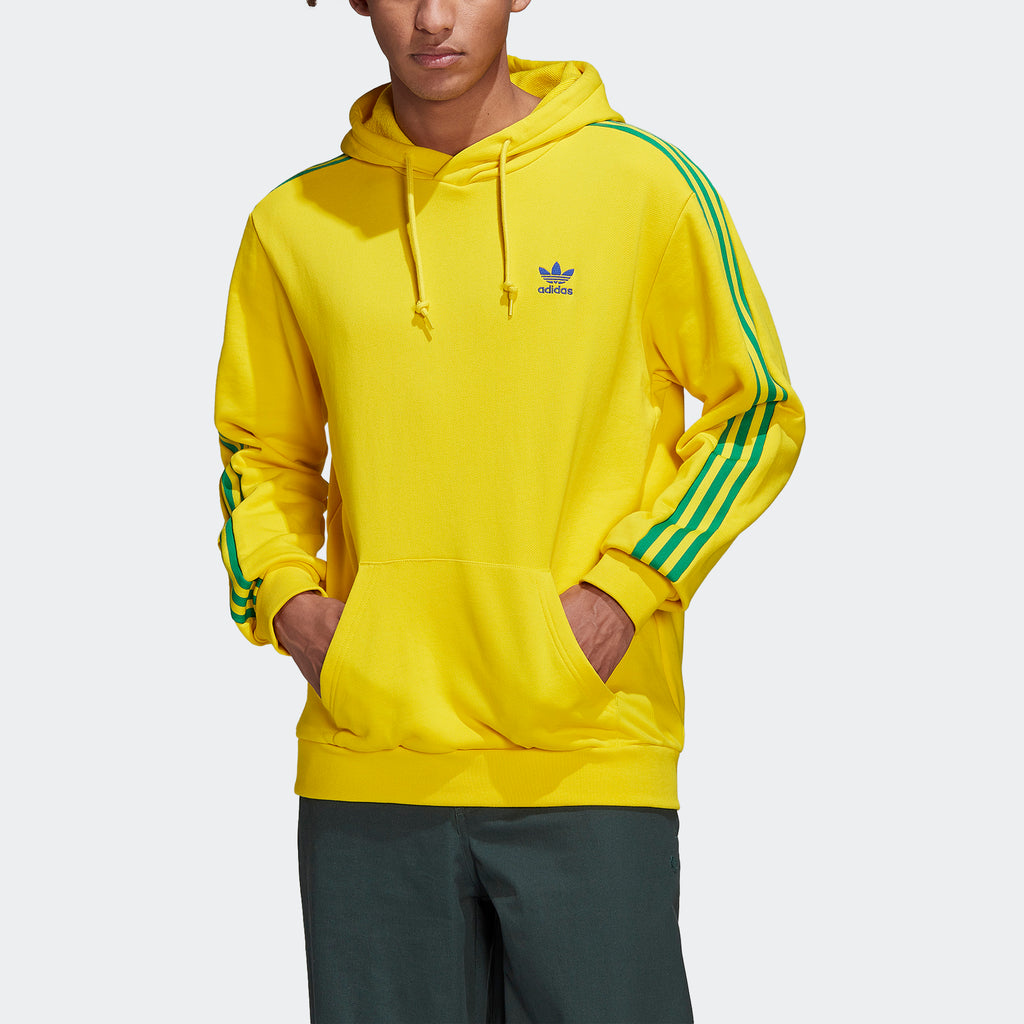 Men's adidas Originals 3-Stripes Hoodie Team Yellow