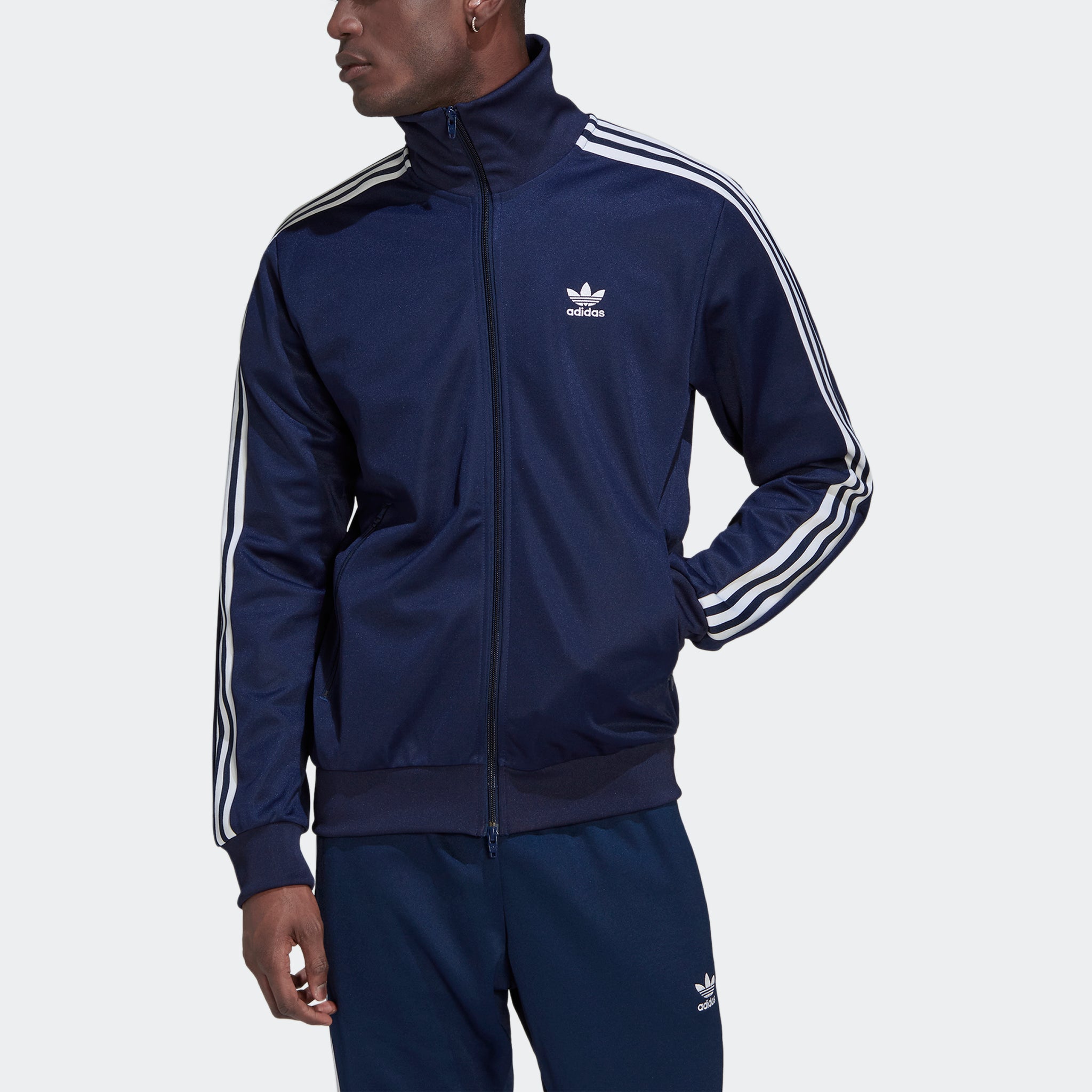 Adidas track jacket navy cheap