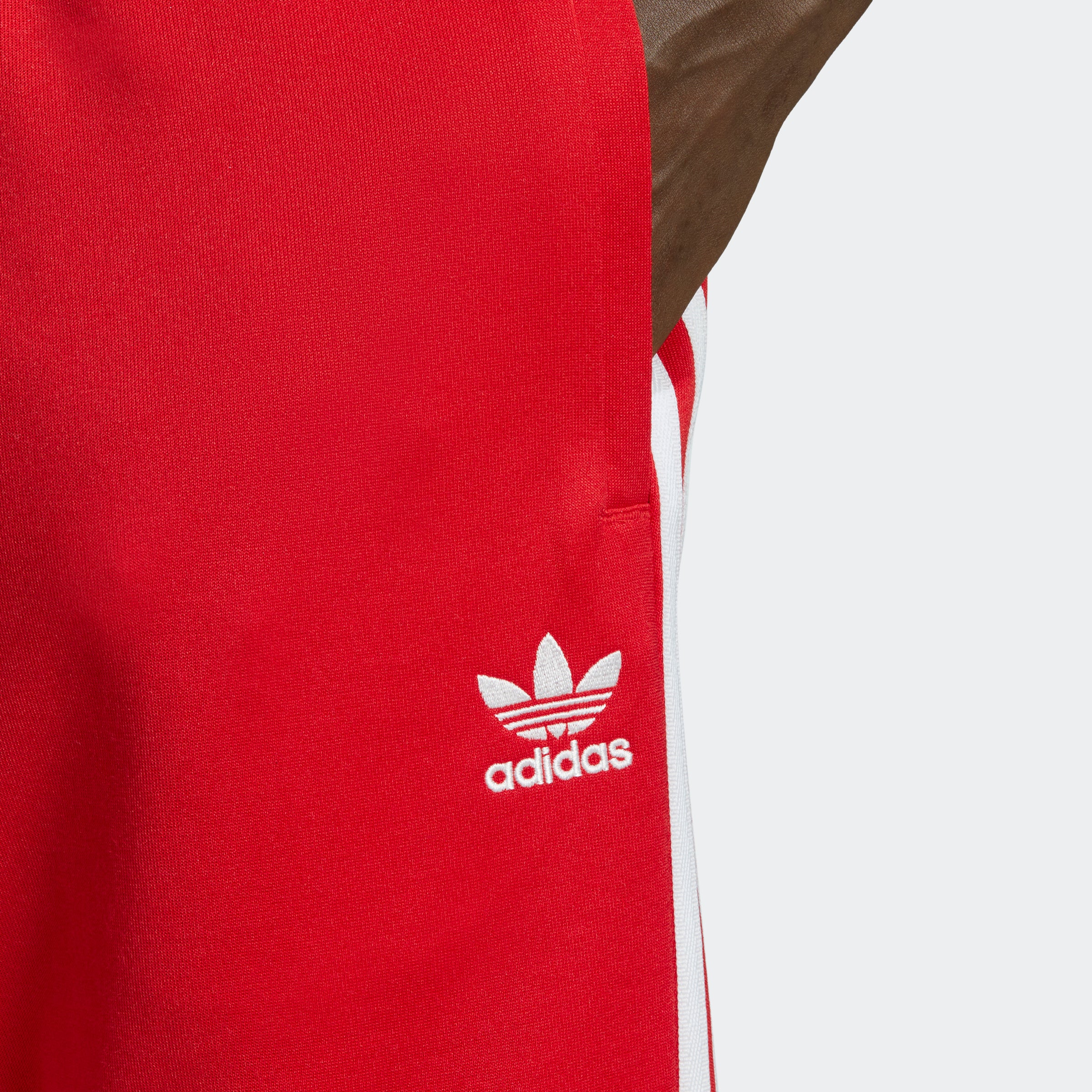 Adidas Essentials 3-Stripe Tapered Track Pants - Red FM6280 - Trade Sports