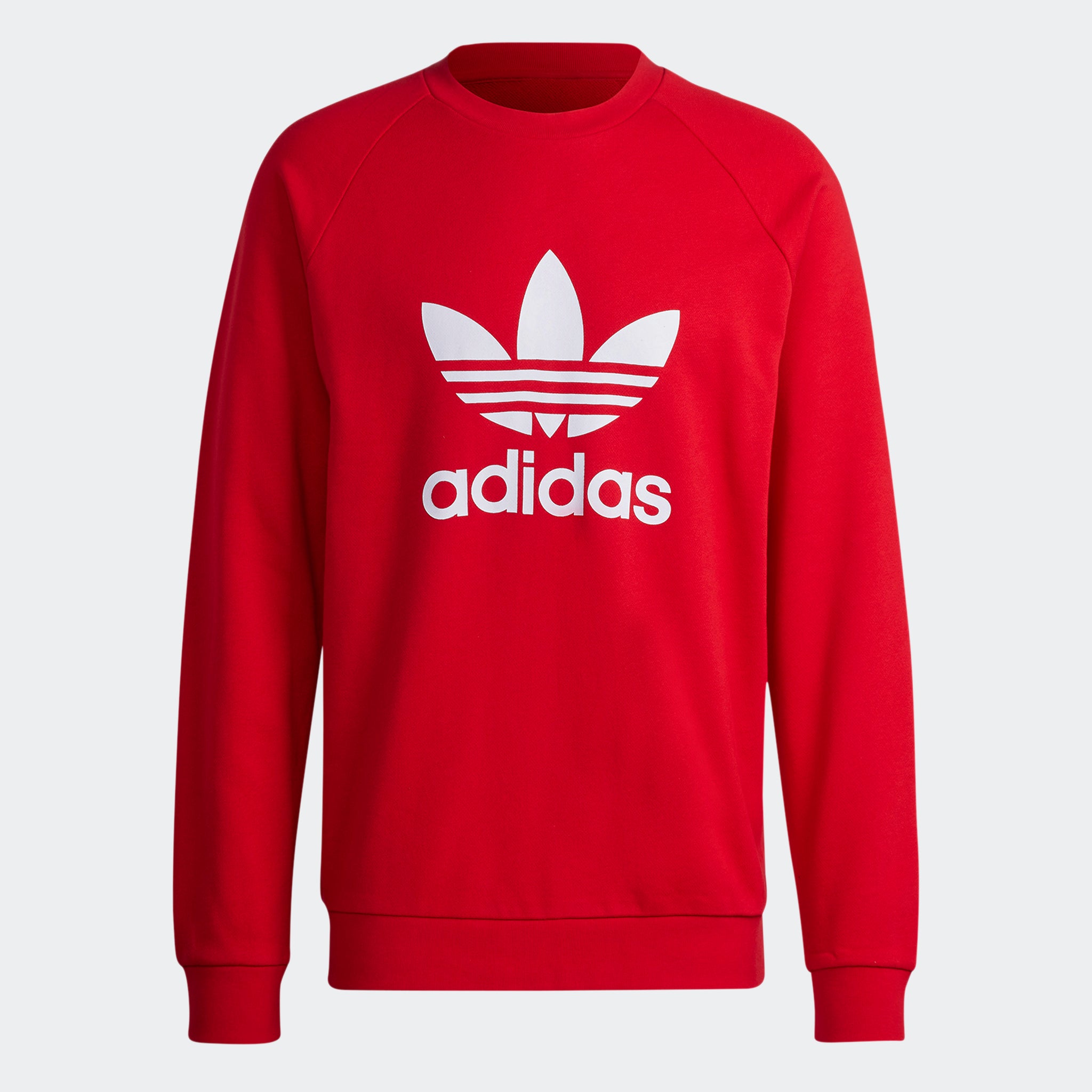 Men s adidas Trefoil Crewneck Sweatshirt Red Chicago City Sports