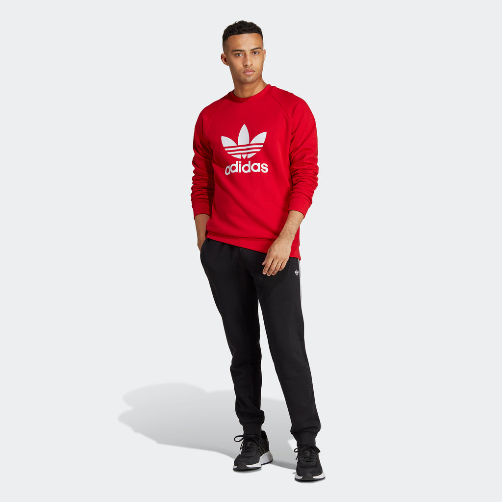 Men’s adidas Originals Adicolor Classics Trefoil Crewneck Sweatshirt Red