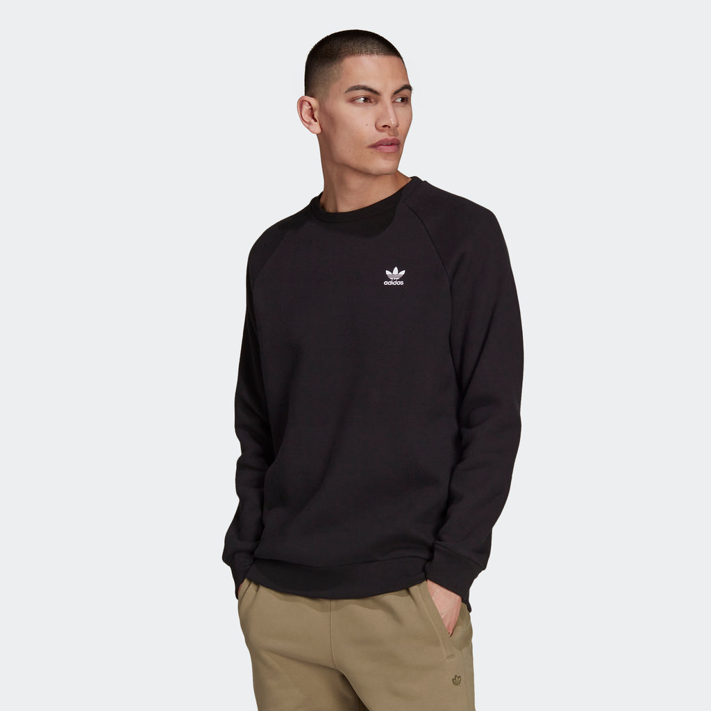 Men’s adidas Originals Adicolor Essentials Trefoil Crewneck Sweatshirt Black