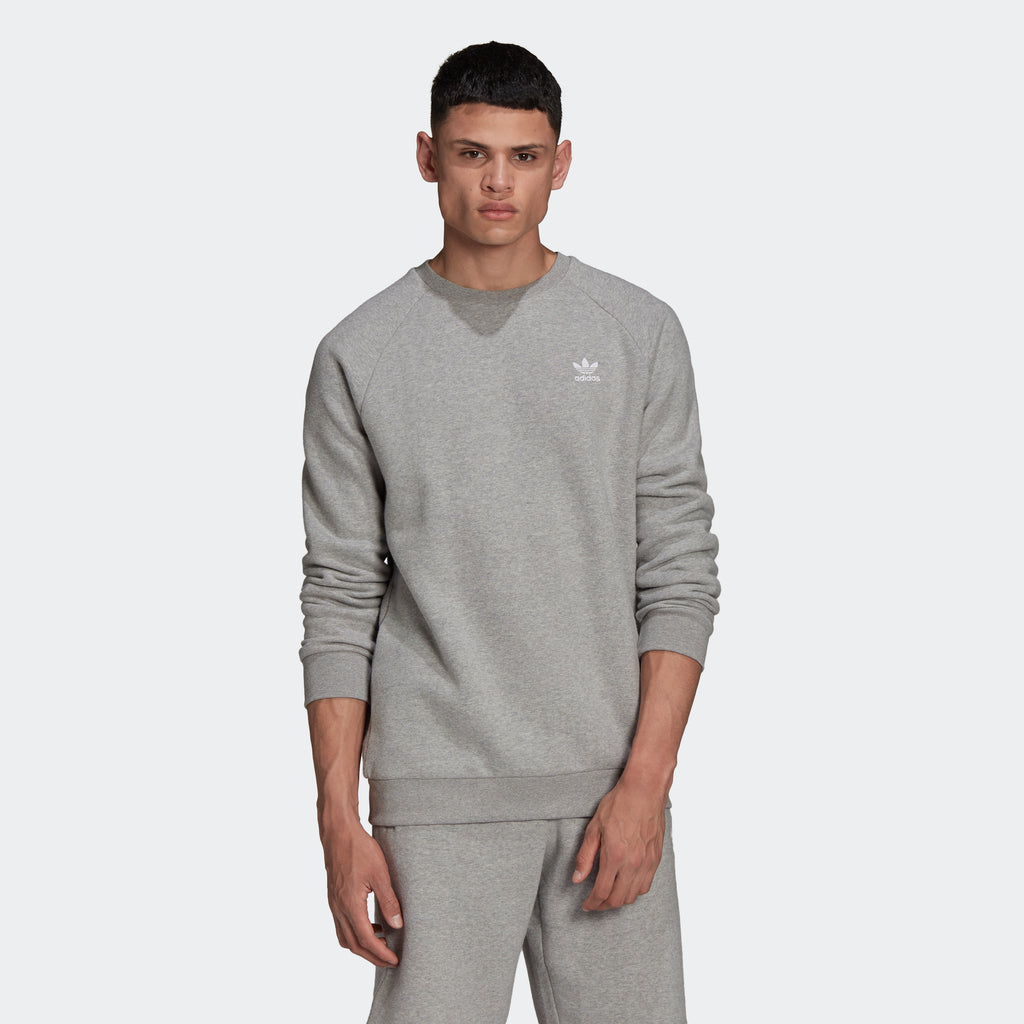 Men’s adidas Originals Adicolor Essentials Trefoil Crewneck Sweatshirt Grey