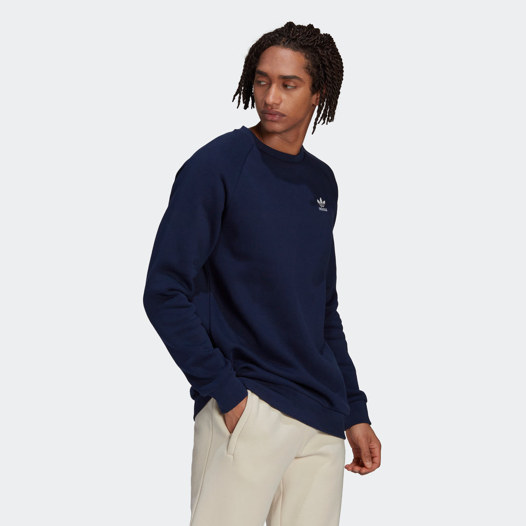 Men’s adidas Originals Adicolor Essentials Trefoil Crewneck Sweatshirt Navy