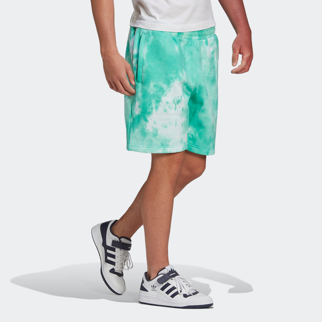 Men's adidas Originals Adicolor Essentials Trefoil Tie-Dyed Shorts Green