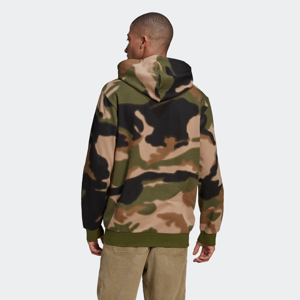 Men's adidas Camo Allover Print Hoodie GN1879 | Chicago City Sports | rear view on model