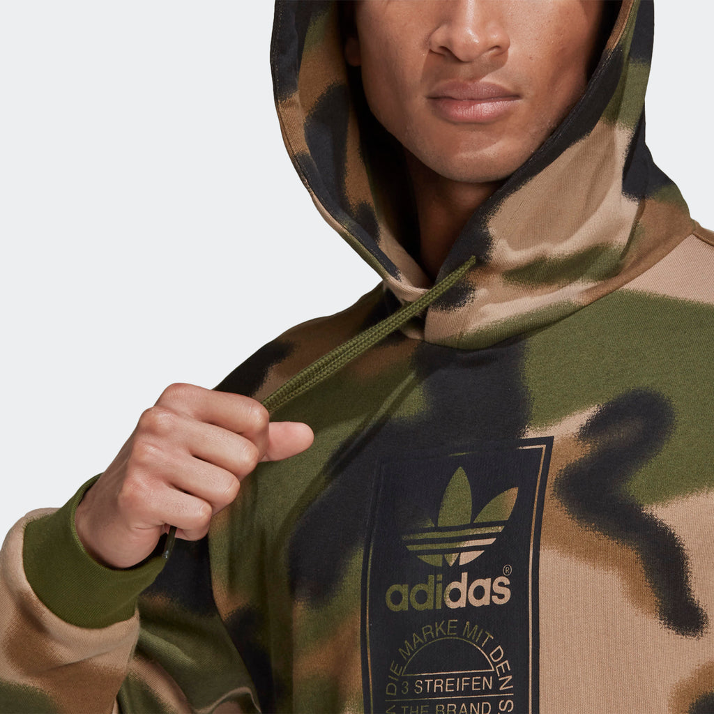 Men's adidas Camo Allover Print Hoodie GN1879 | Chicago City Sports | hood and drawcord string