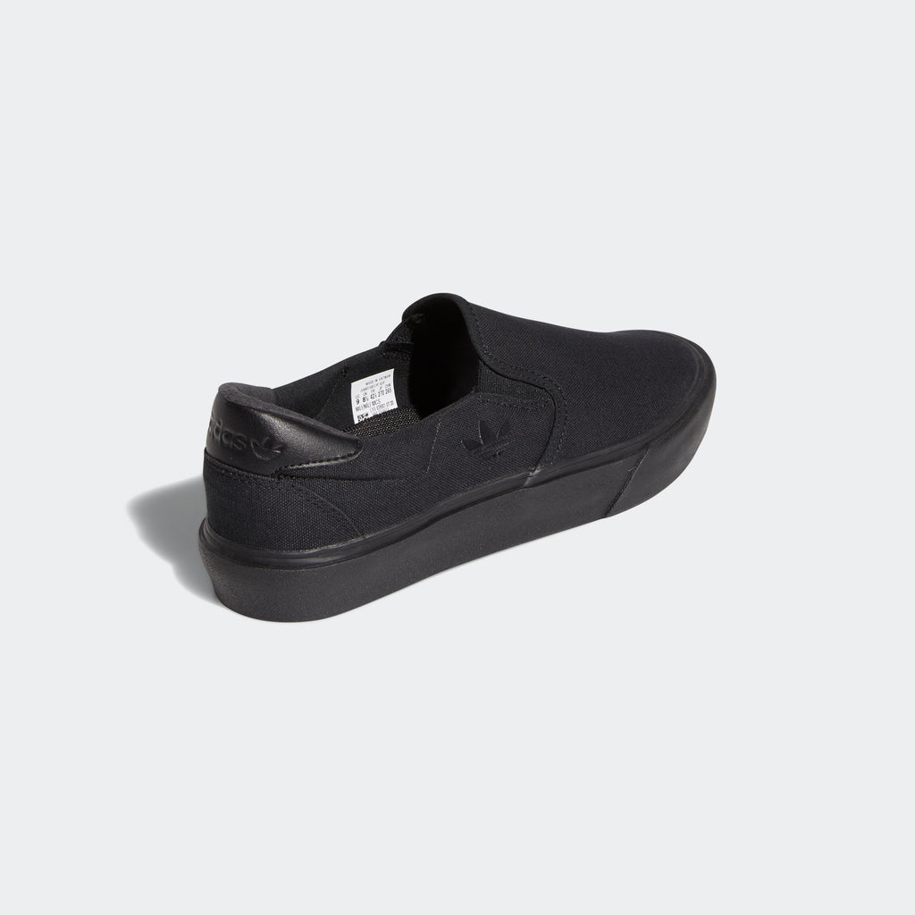 adidas Court Rallye Slip Shoes Black FY4553 | Chicago City Sports | rear angled view