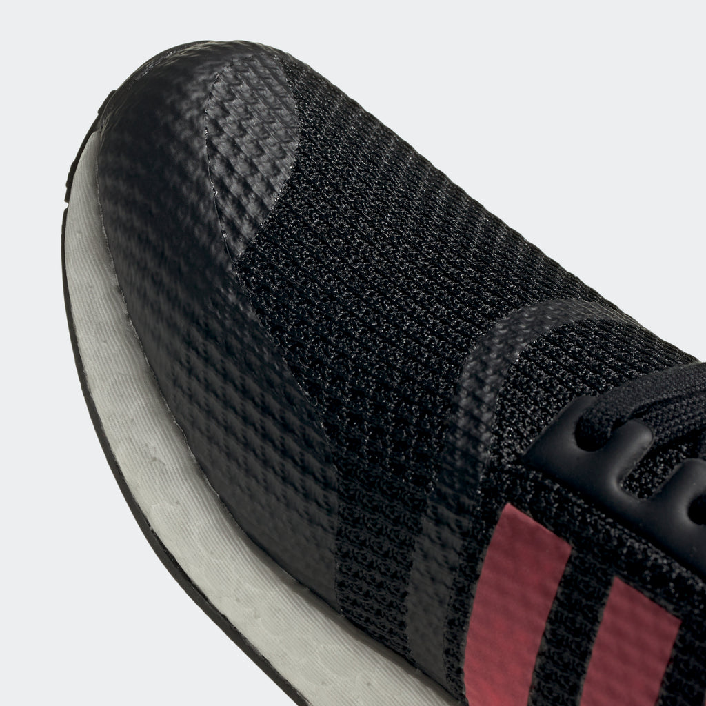 Men's adidas NMD_R1 Shoes Black Signal Pink FV9153 | Chicago City Sports | detailed toe area view