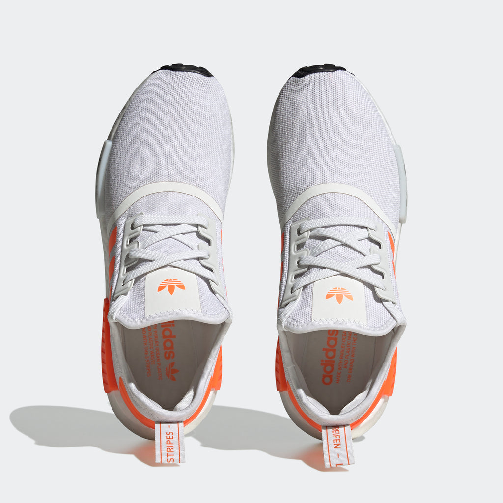 Men's adidas Originals NMD_R1 Shoes Cloud White Orange
