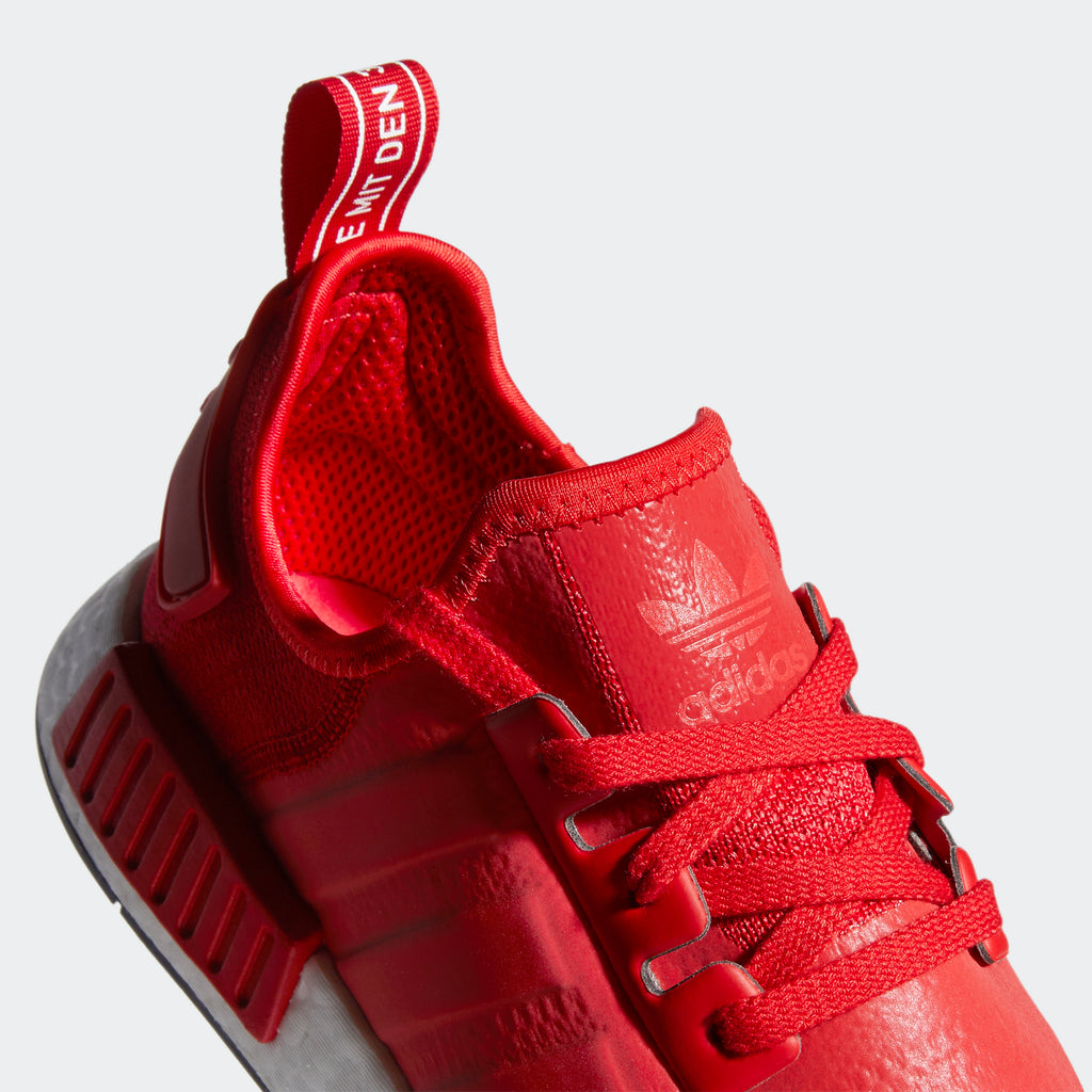 adidas Originals NMD_R1 Shoes Scarlet Red H01916 | Chicago City Sports | close-up view