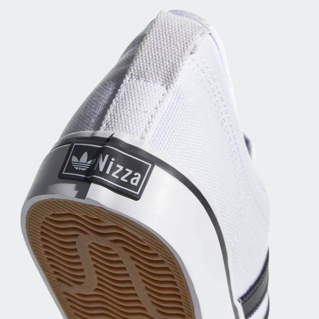 Men's adidas Nizza Shoes White Black SKU CQ2333 | Chicago City Sports | heel view