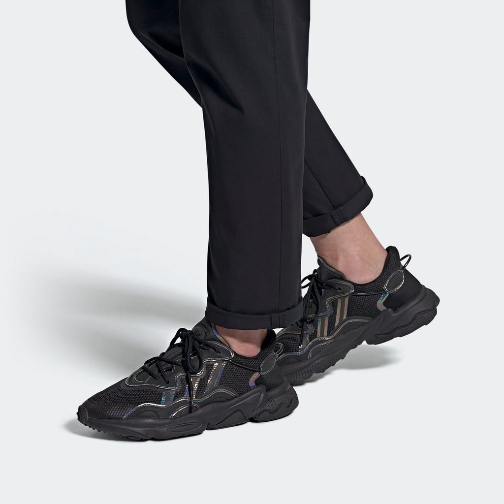 Men's adidas Ozweego Shoes Black SKU FV9653 | Chicago City Sports | on model view