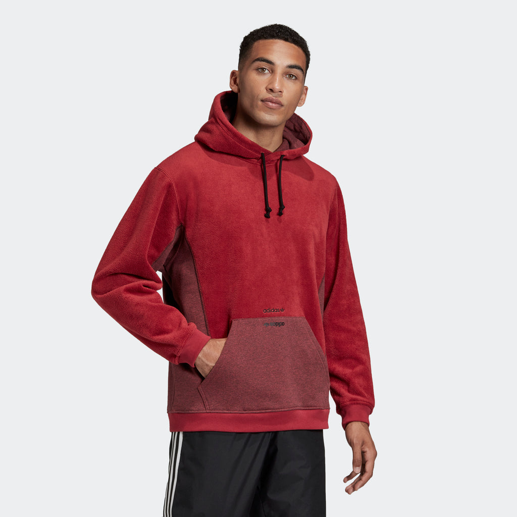 Men's adidas R.Y.V. Hoodie Legacy Red GD9321 | Chicago City Sports | front view on model