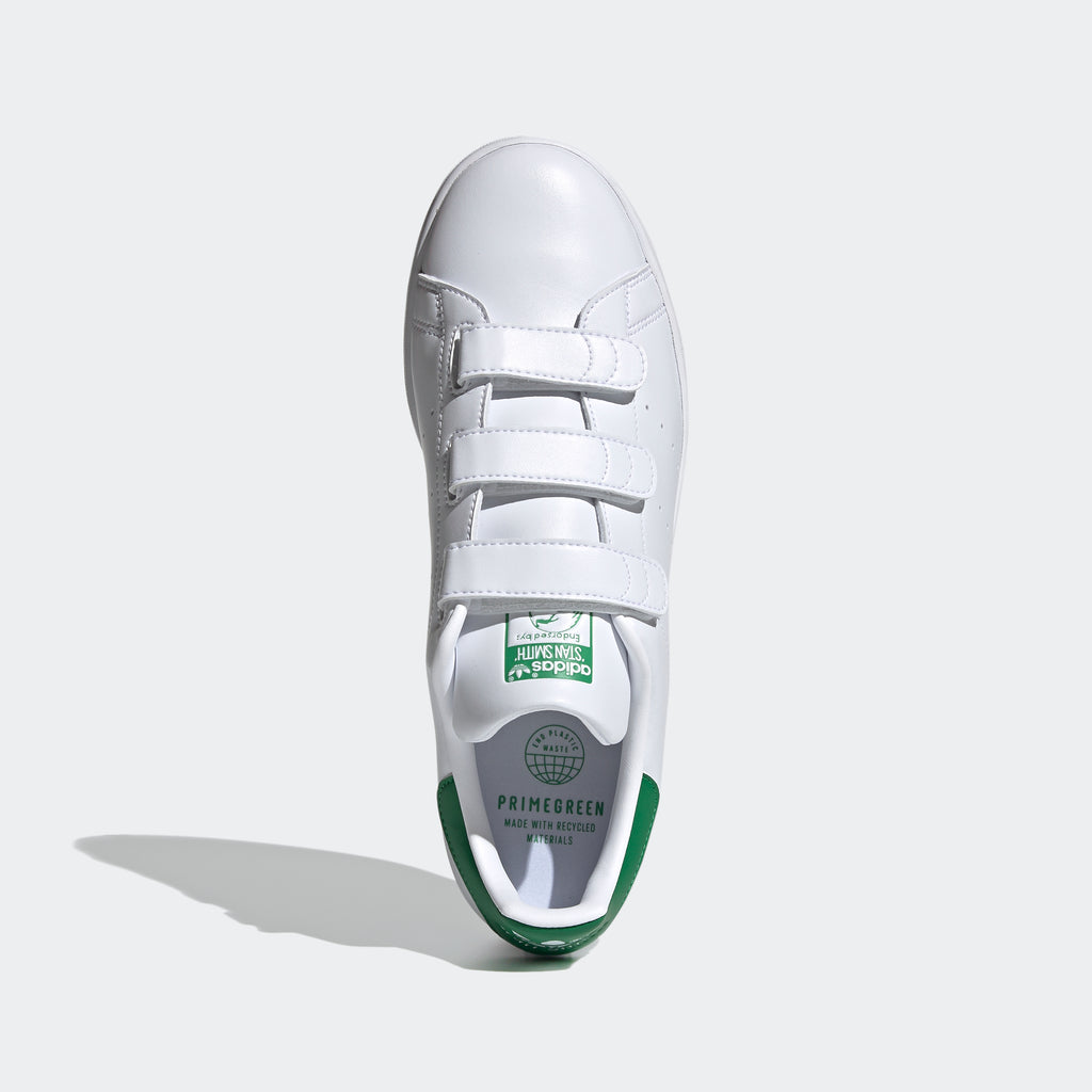 Men's adidas Originals Stan Smith Velcro Shoes White Green