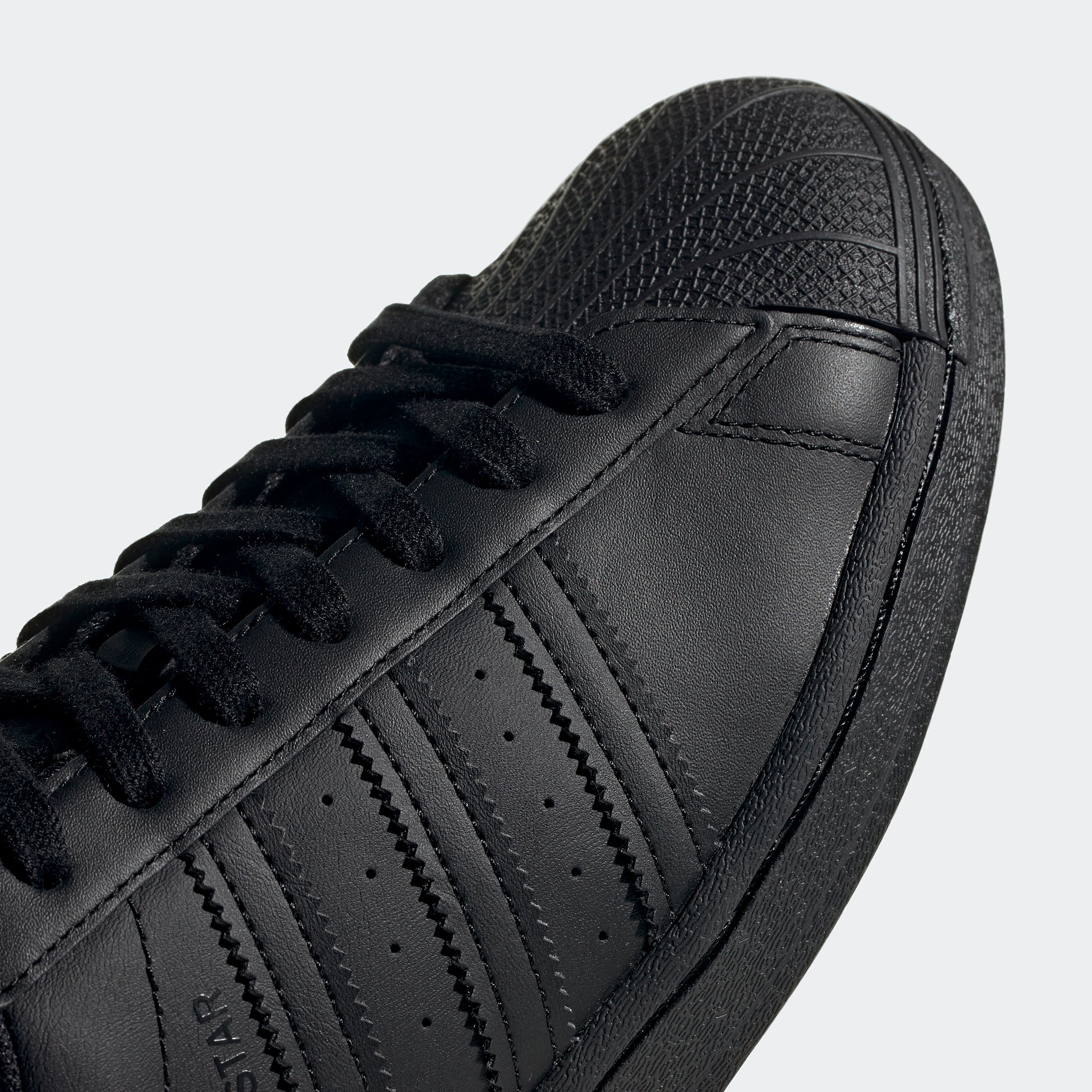 Adidas superstars black leather Clearance
